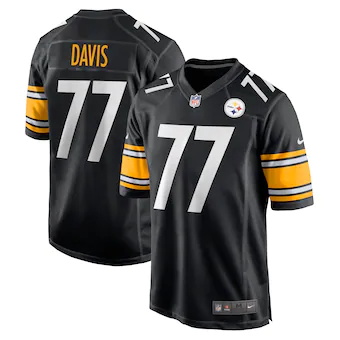 mens nike jesse davis black pittsburgh steelers game player